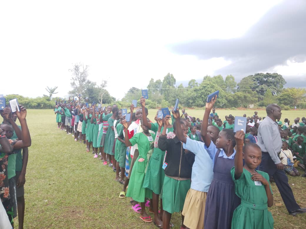 Bibles distribution to students in village schools