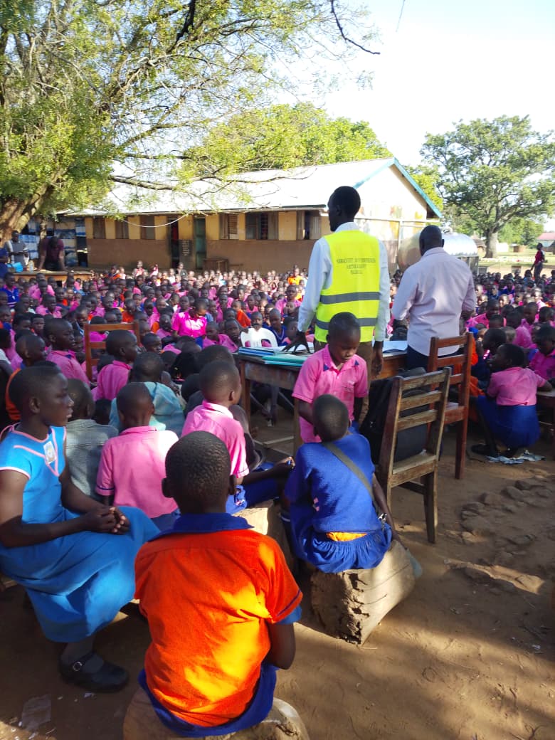 KASDF School Outreach team assembly at Angodingod Primary School